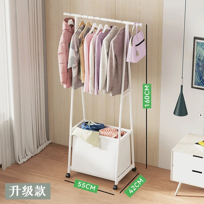Thickened Triangle Floor‑Standing Coat Rack Heavy Duty Garment Hanger Multifunctional Clothes Drying Coat Rack for Home Bedroom