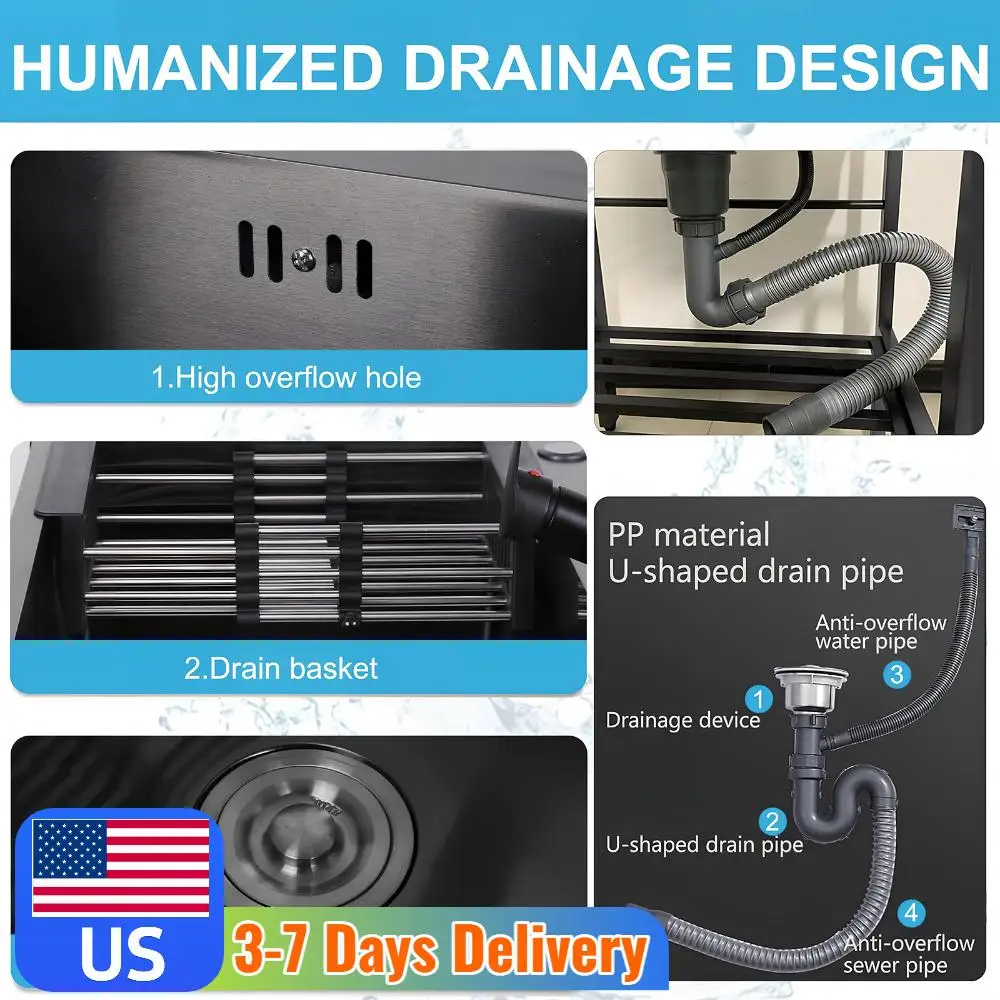 

Мойка из нержавеющей стали с краном для холодной и горячей воды, шлангами и сливным комплектом, для ресторана, гаража, а также для хозяйственных нужд и мытья рук