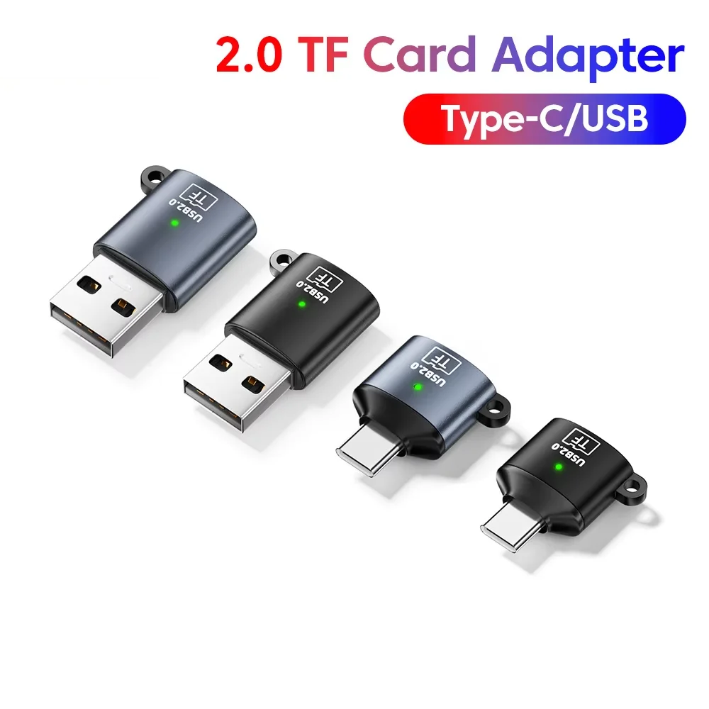 Устройство для чтения карт памяти Type C/USB, USB 2.0, мини-адаптер для карт памяти TF Type C, высокоскоростной, для ПК, ноутбуков, аксессуары, устройство для чтения карт TF