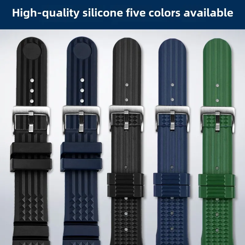 20mm 22mm Soft Silicone Strap For Seiko PROSPEX Ancestor SLA017J1 SLA039J1 SPB239J1 SKX007 Water Ghost Abalone rubber watch band