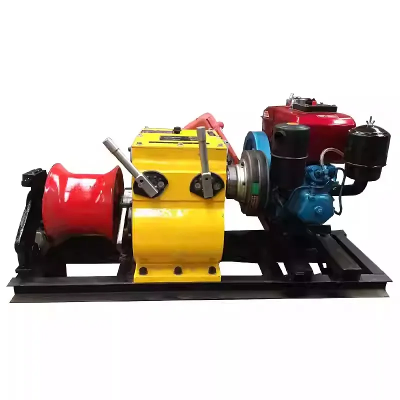 Diesel Stranding Machine 5 Tons 10 Tons Engine Driven Grinder Pull Power Cable 3 Tons  Pull Wood