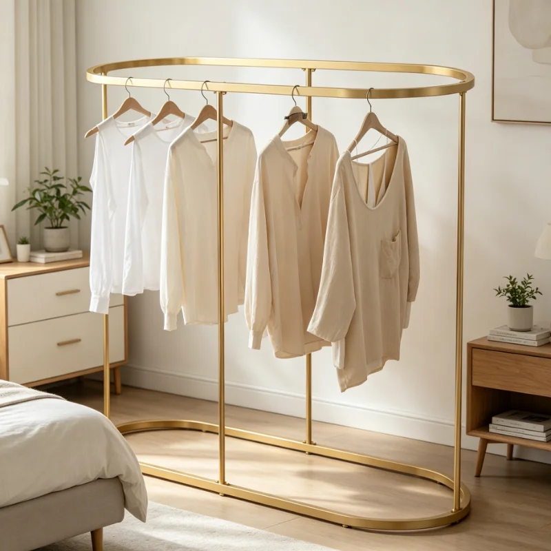 Coat Rack Wrought Iron Round Clothes Rack Multi Color Optional Retail Display Stand For Fashion Boutique  Apparel Shop Storage