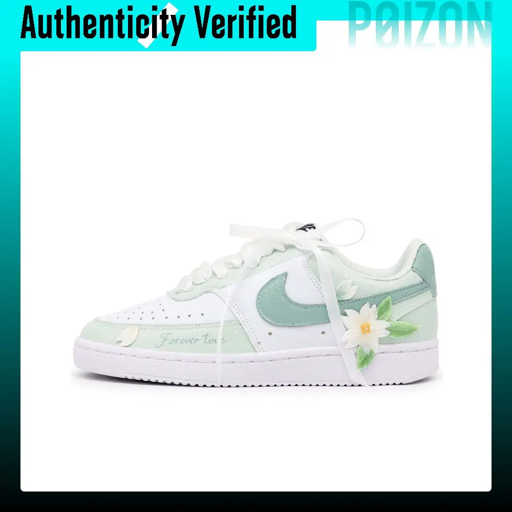 Nike Court Vision 1 Skate Shoes Men's Low-top White/Green DH2987-101(Team1279-S-BOX)