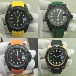 40mm NH35 Case Watch Accessories Men's Black Stainless Steel Sapphire Crystal Diving Watch Waterproof for Yachtmaster SUB Parts