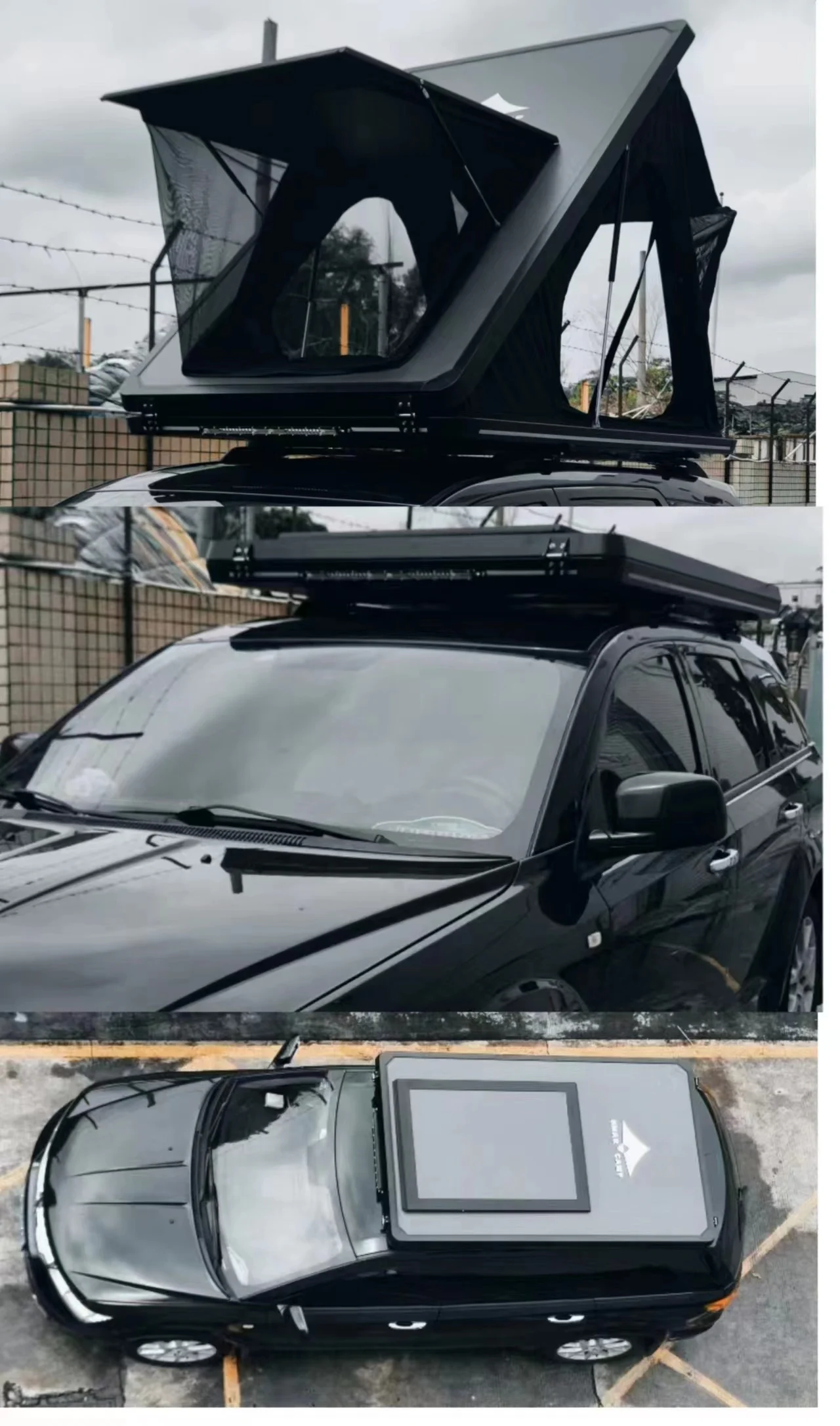 Factory Supply New Style Roof Top Tent Aluminum Hard Shell Triangle Clamshell Car Rooftop Tent