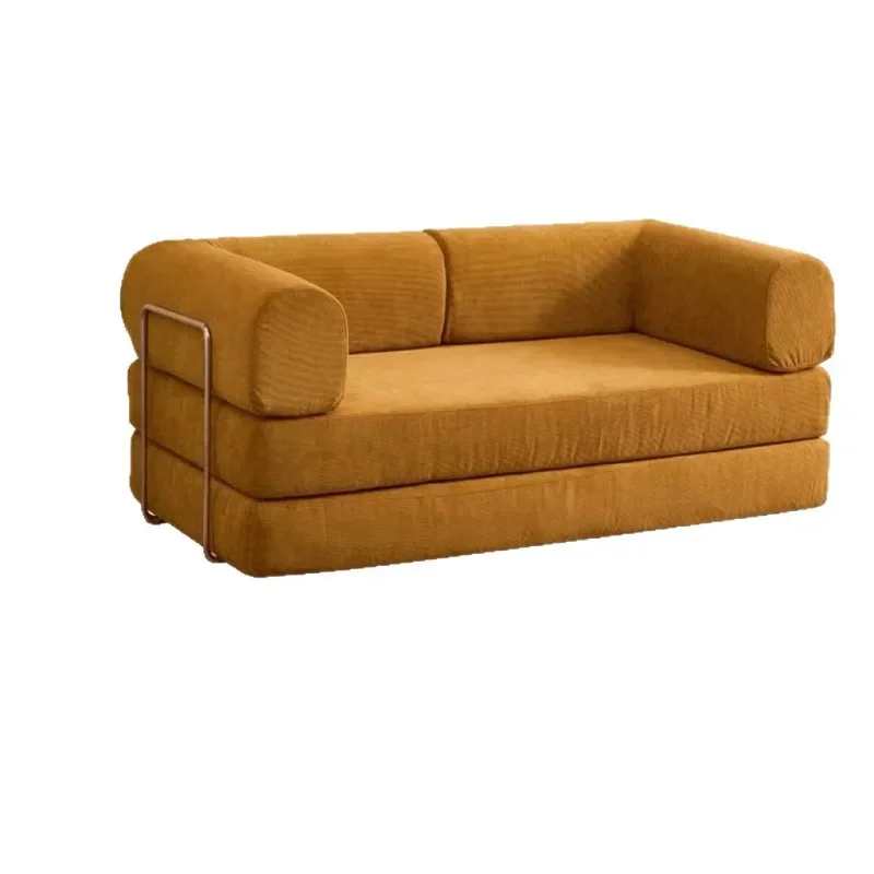 Compression Sofa Full Disassembly and Washing Corduroy Sofa Bed Small Unit Sofa Bed Folding Dual Use