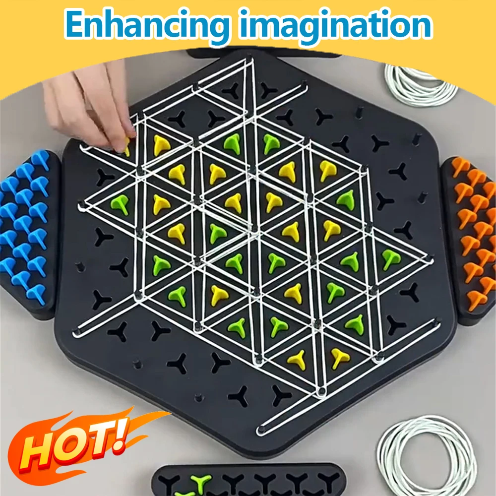 Geometria catena scacchi Puzzle triangolo scacchi gioco da tavolo elastico formazione interazione familiare esercizio pensiero giocattoli regali