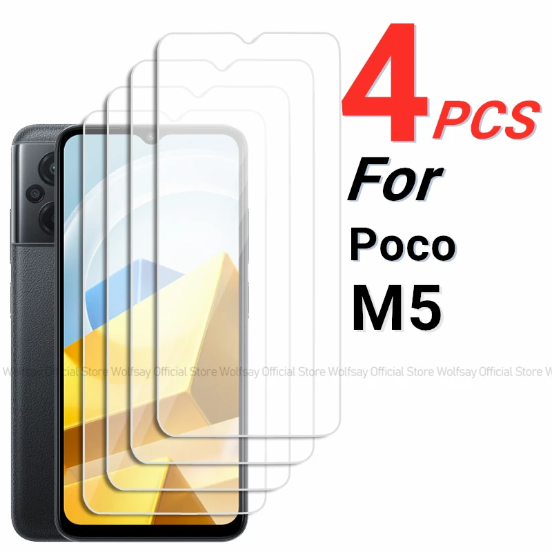 

Защитное стекло, закаленное стекло для Xiaomi Poco M5, 2/4 шт.