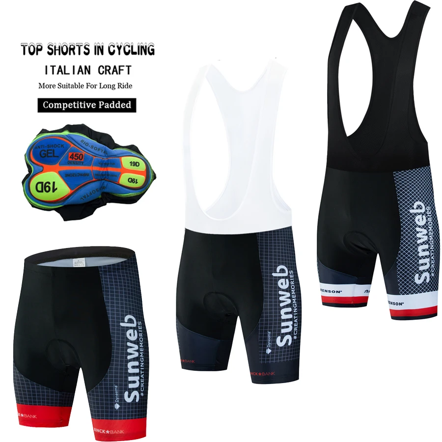

Sunweb Men Cycling Shorts 19D Gel Padded Shockproof MTB Mountian Bicycle Shorts Road Racing Bike Shorts Summer Outfit Clothes