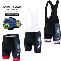 Sunweb-pantalones cortos de ciclismo para hombre, acolchados de Gel 19D, a prueba de golpes, para bicicleta de montaña, pantalones cortos para bicicleta de carreras de carretera, ropa de verano