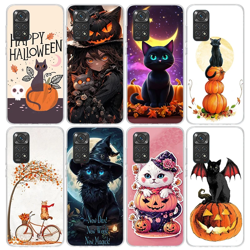 Kitten Cat Christmas Pumpkin Phone Case for Xiaomi Redmi Note 13 12S 12 11S 11 11E 11T 10S 10 Pro Plus 9 9S 8 8T 7 5G Soft Cover