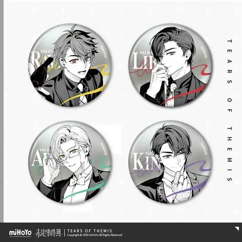 

Official Mihoyo Tears Of Themis Romantic Acg Momentary Pause Series Tinplate Badge Genuine Anime Game Accessories