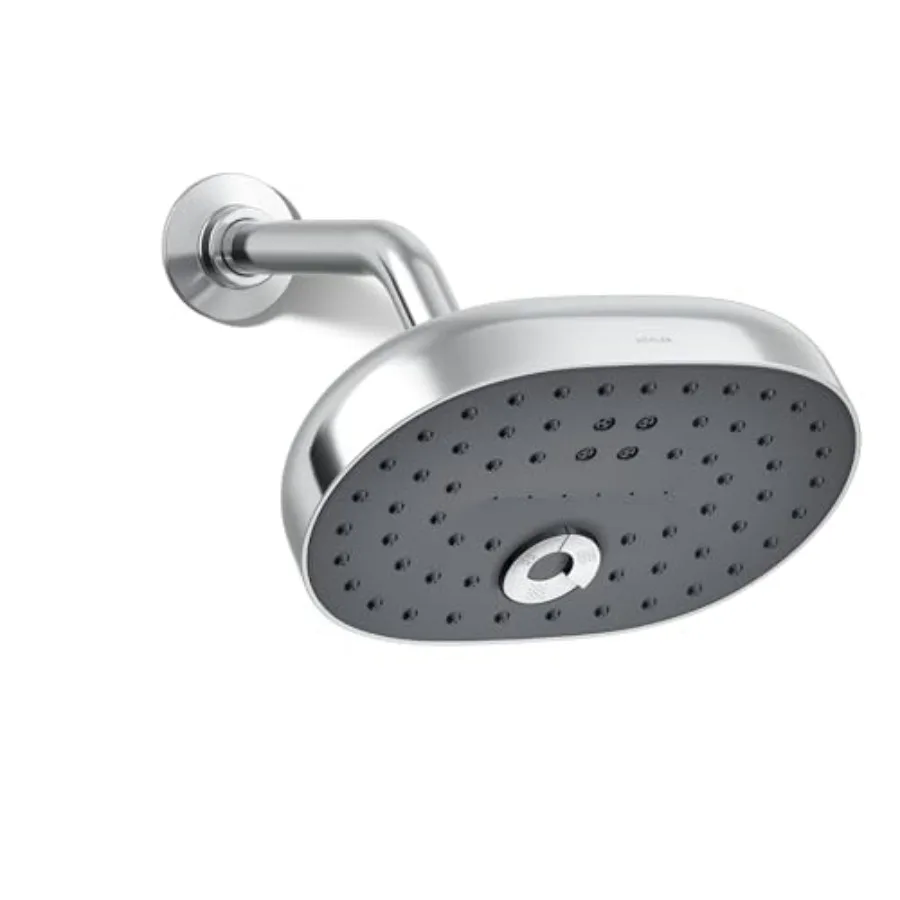 Three-function showerhead for bathroom Polished Chrome 2.5 gpm water-saving and high-pressure spray