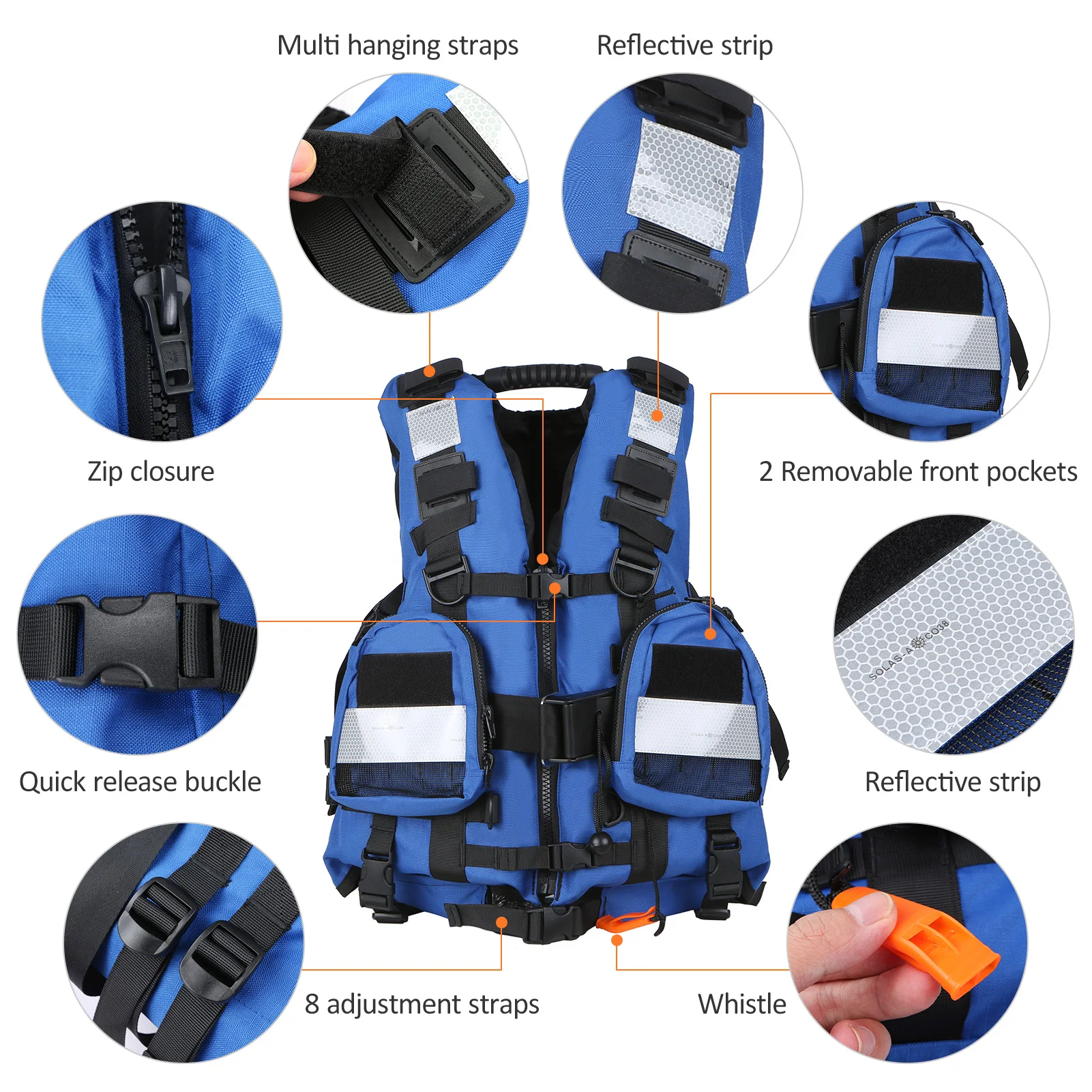 Flotation Device Adults Life Jacket Adult Life Vest Safety Float Suit for Water Sports Kayaking Surfing Canoeing Survival Jacket