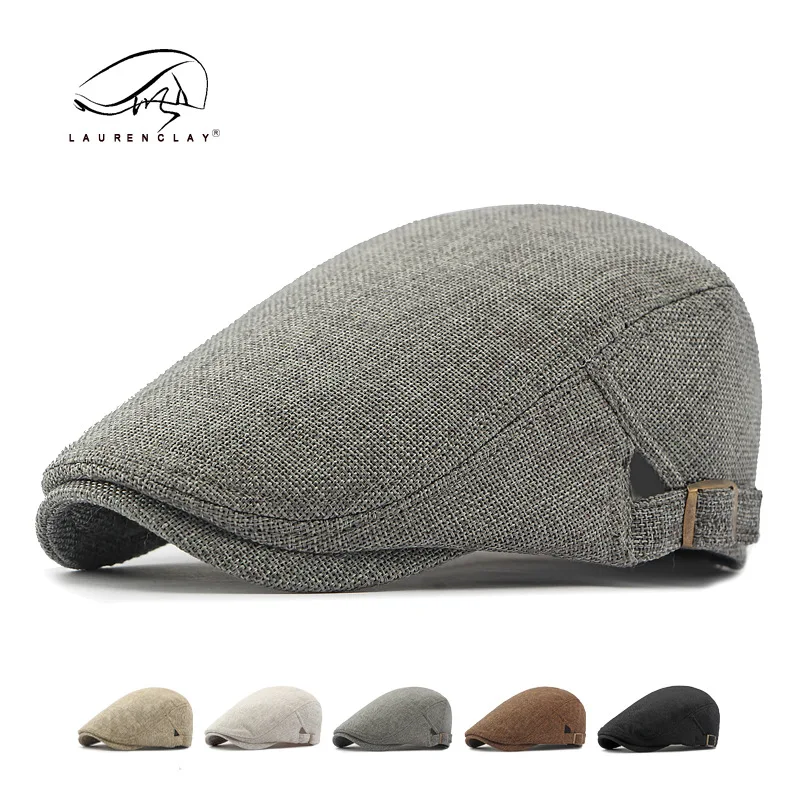 

Hat Men's Beret Spring And Summer Cotton And Linen Breathable Comfortable Peaked Cap Artistic Retro Advance Hats British Fashion