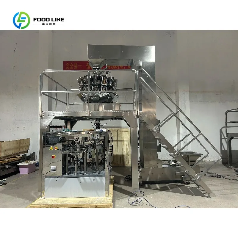 Automatic 4 Heads Weigher Food Packing Machine High Precision Multihead Weighing Packaging Equipment for Snack Granule Products