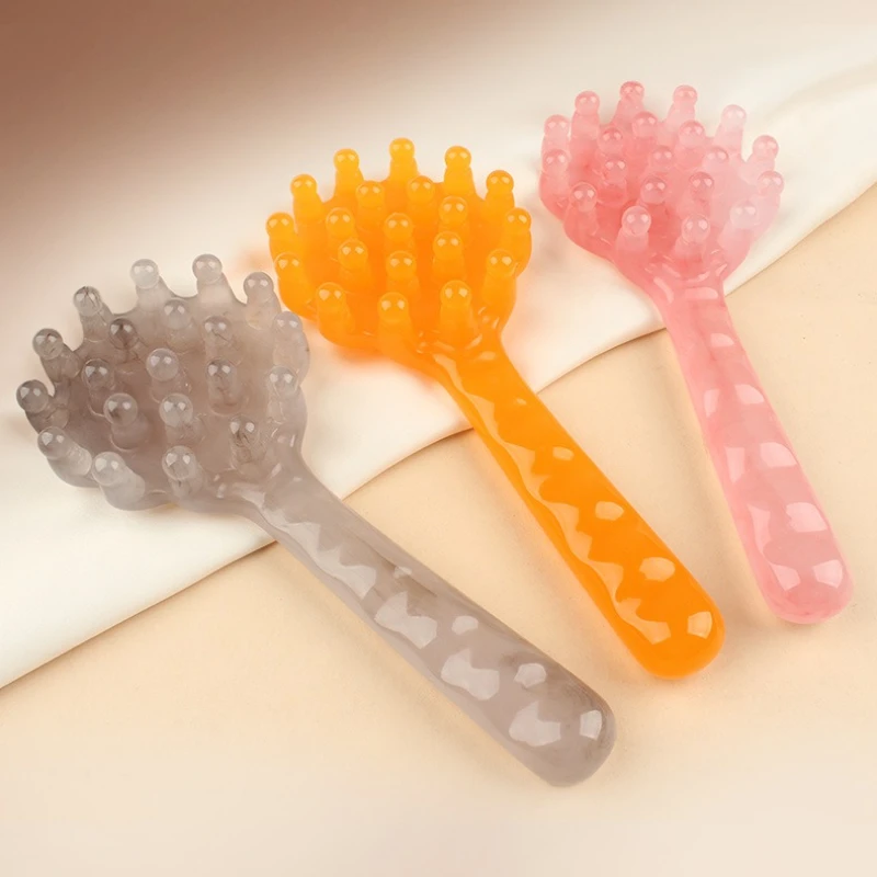 

1pcMulti functional portable long handled shell massage brush for combing hair meridians abdomen wide teeth head therapy massage
