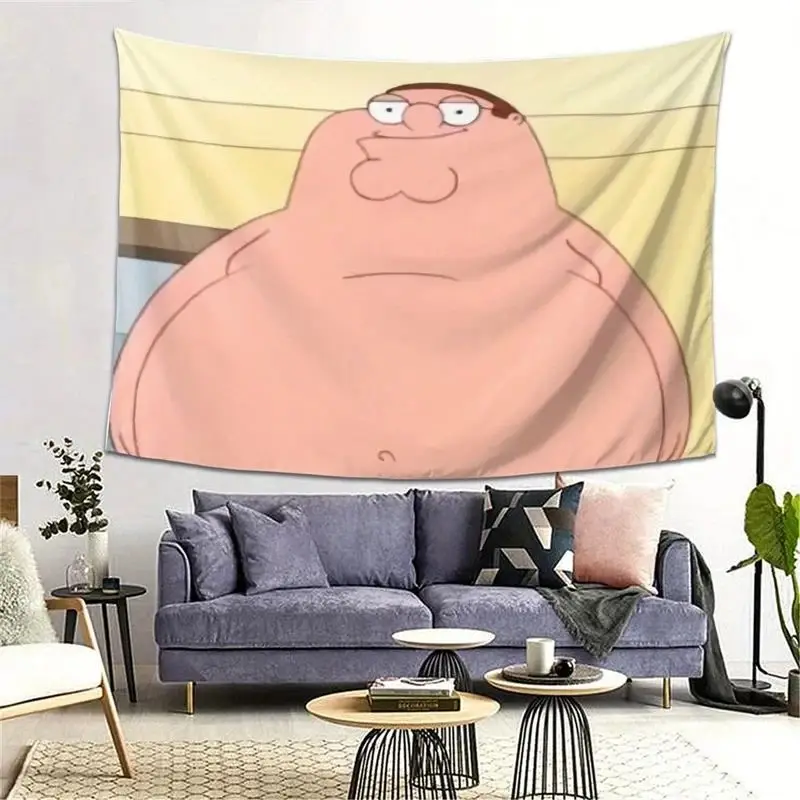 The Latest Peter Griffin Cartoon Character Tapestry Wall Hanging Home Decoration, Suitable for Bedrooms and Living Rooms.