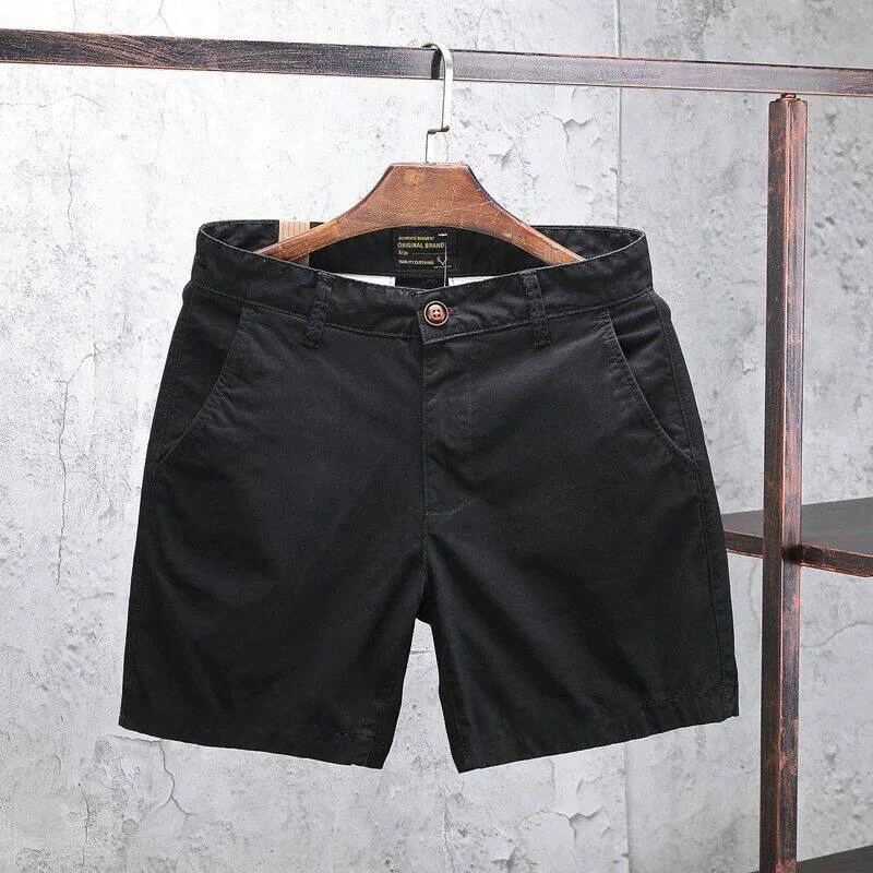 Wear-Resistant Casual Men's Shorts Summer High-End Workwear Three-Quarter Length Four-Piece Shorts City Walk Straight Leg Cotton