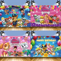 Paw Patrol Birthday Backdrop Decoration Party Photography Background Puppy Wall Photo Studio Banner Dog Poster Photo Studio