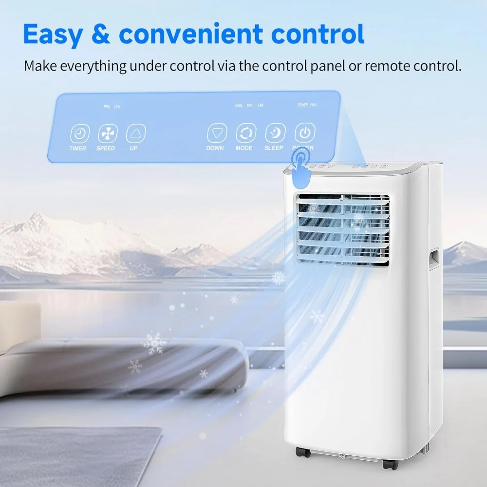 Climatizzatori portatili da 8500 BTU con telecomando digitale, unità CA 3 in 1 per stanze con kit di installazione per casa/ufficio/dormitori