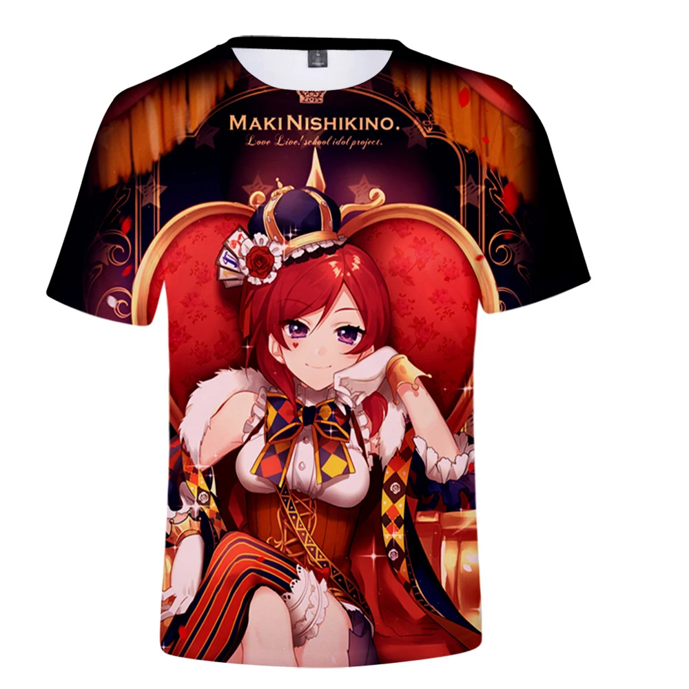 LoveLive! Nishikino Maki μ's school idol 3D Print Spring Summer Preppy Men/Women T-shirt Kawaii Streetwear style Street Clothes