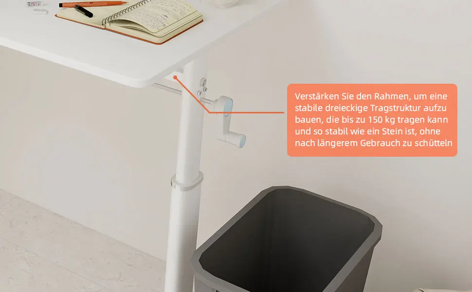 60*100cm Höhenverstellbarer Schreibtisch für Kinder & Erwachsene, Multifunktionales Kompaktdesign für Zuhause & Büro – Detail 4