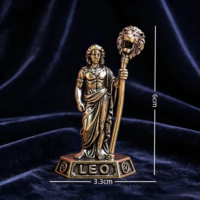 Handgefertigte Messing-Sternzeichen Vintage-Konstellationsstatuen Zwölf Sternzeichen Kreative Desktop-Kunsthandwerke Ornamente Geschenkidee – Detail 10