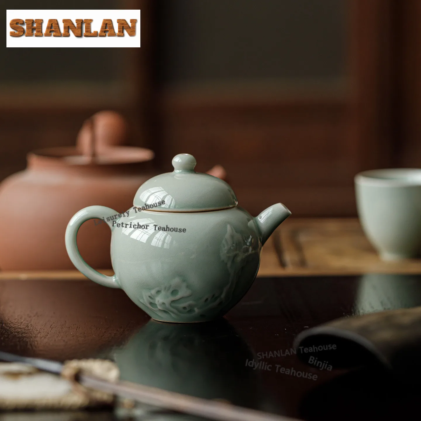 140 مللي الإغاثة الموز ضوء القمر إبريق الشاي اليدوية الشاي Infuser وعاء الشاي تمرغ غلاية مع مرشح طقم شاي صيني اكسسوارات الحرفية #1