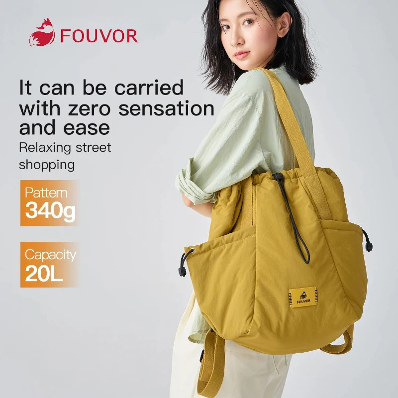 

Многофункциональная сумка Fouvor, большие рюкзаки на кнопках на шнурке, прочная и удобная женская многоцелевая сумка на плечо 3072-02