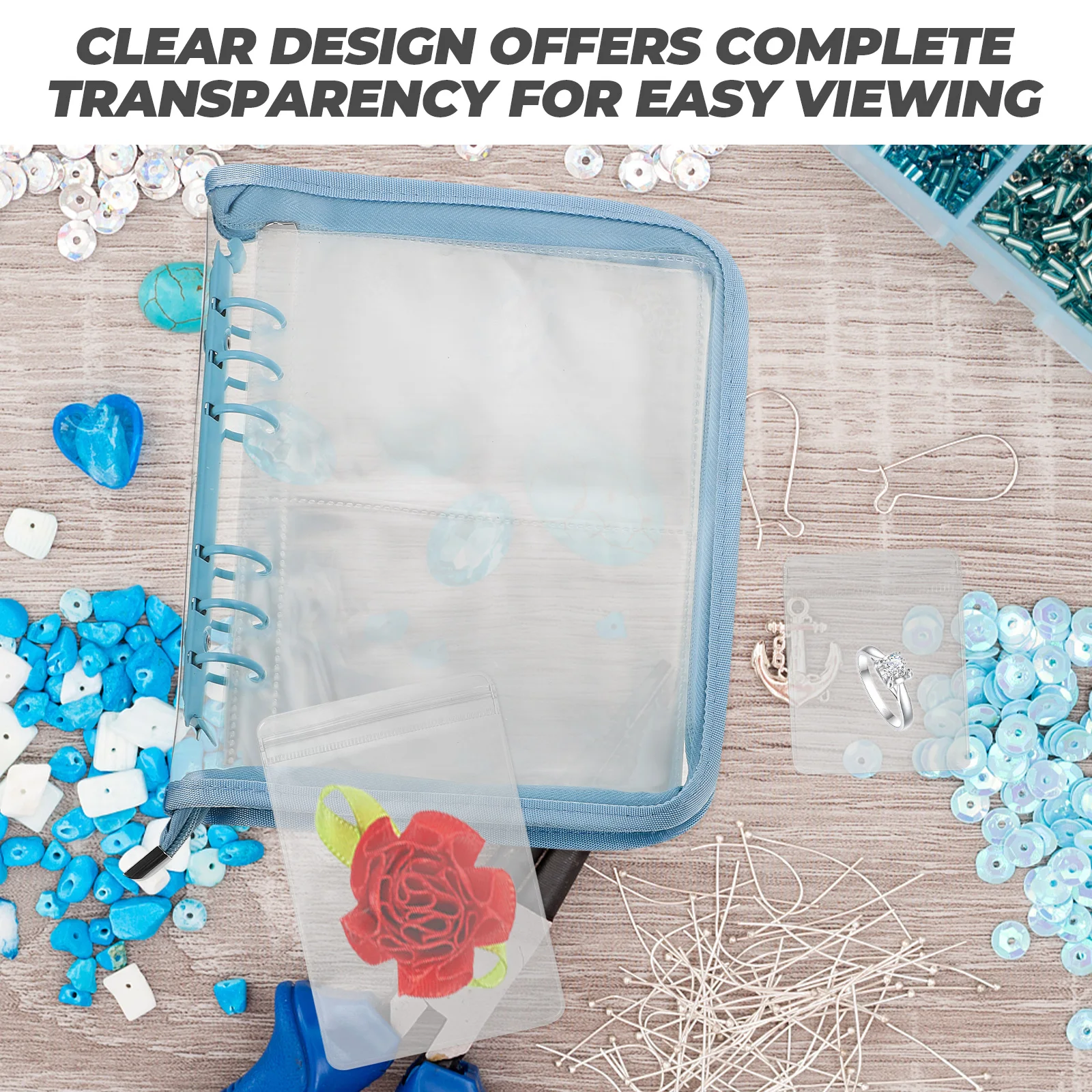 

1 set 1 Set Transparent Jewelry Storage Book 20 Pages Clear Earring Organizer Portable Travel Casejewelries Organizer Book For