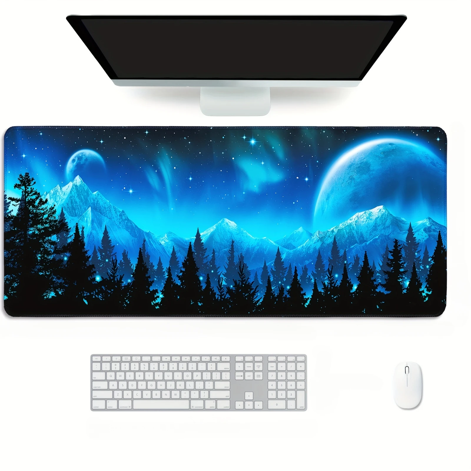 

Moon Mountain Forest Large Anti-slip Rubber Material Gaming Mousepad Suitable for Laptop Computer Office Desktop Protection Mat