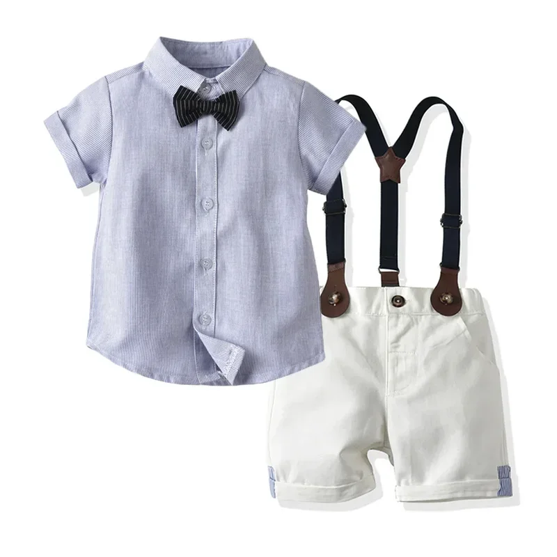 Kid Boy Formal Birthday Outfit Suit Toddler Gentleman Wedding White Shirt 1-7 Years Baby Pants Boys Ceremony Outfits