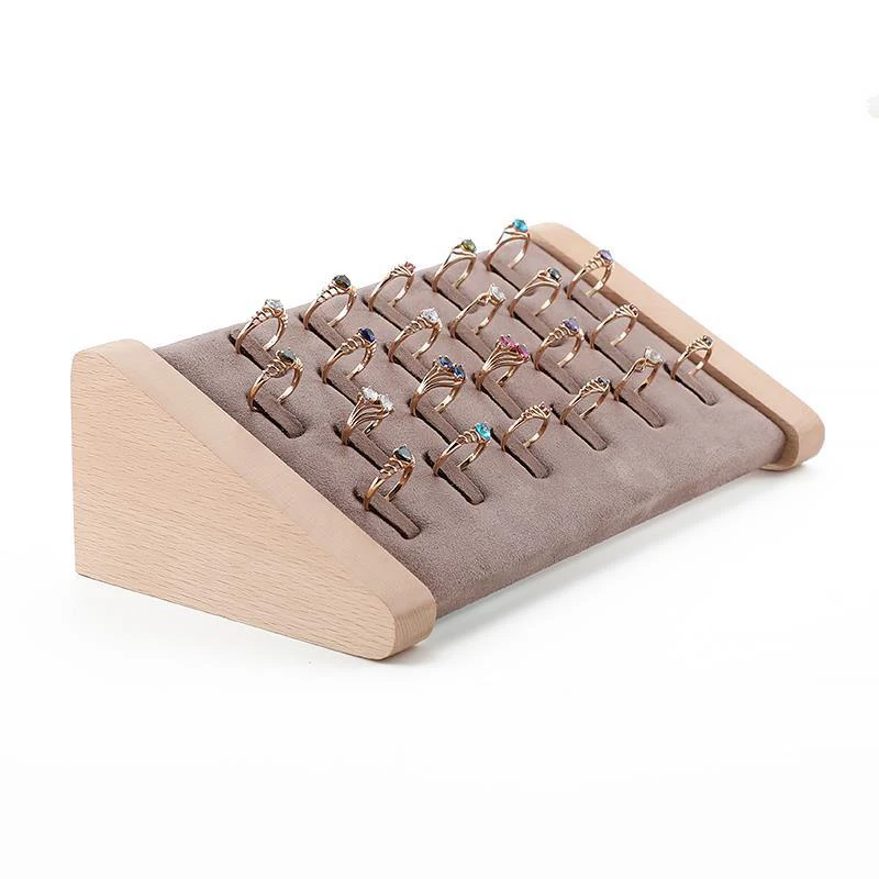 Solid Wood Ring Bracelet Display Rack Jewelry Store Specific Obliquity Display Props Necklace Holder Creative Decorations