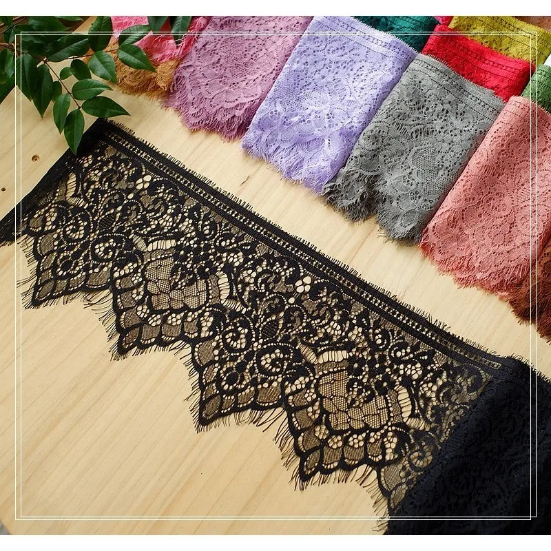 

17cm Wide, Exquisite Eyelashes, Lace Embroidery Fabric, DIY Clothing Fabric, Wedding Dress Background Decoration Accessories