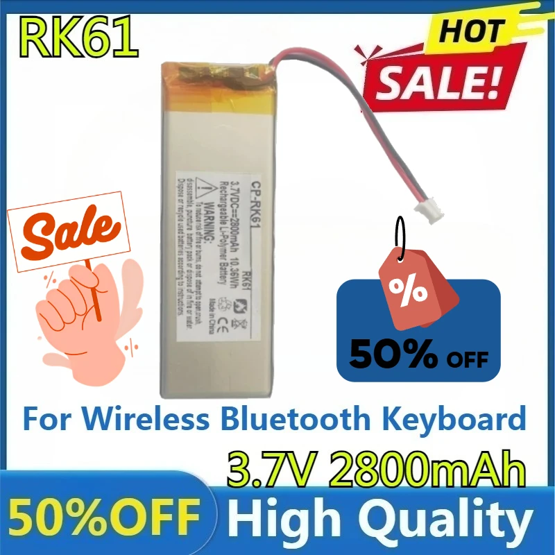 

For Wireless Bluetooth Keyboard New High Quality Replaceable 2800mAh RK61 Battery