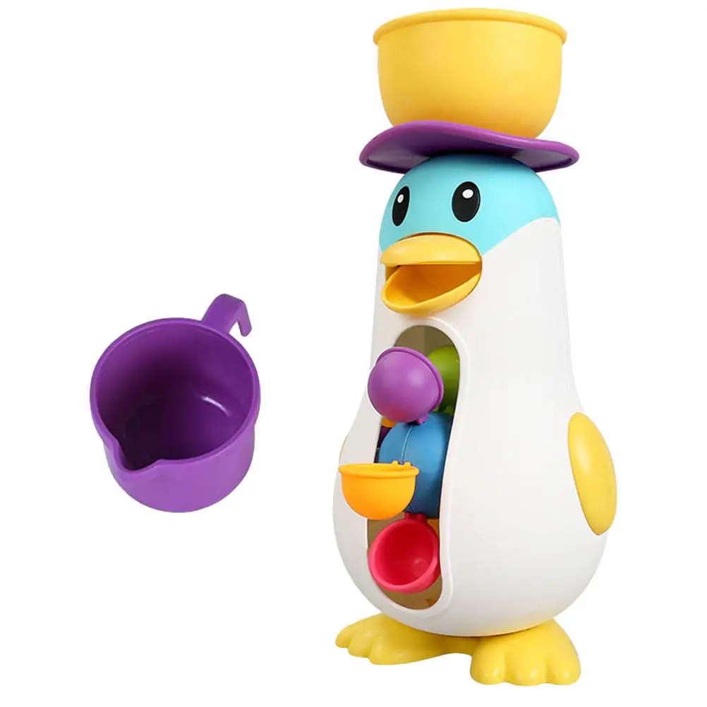 conjunto-de-brinquedos-de-banho-com-moinho-de-vento-pinguim-acessorios-para-banho-de-bebe-roda-de-Agua-para-banheira-brinquedo-de-banho-pinguim