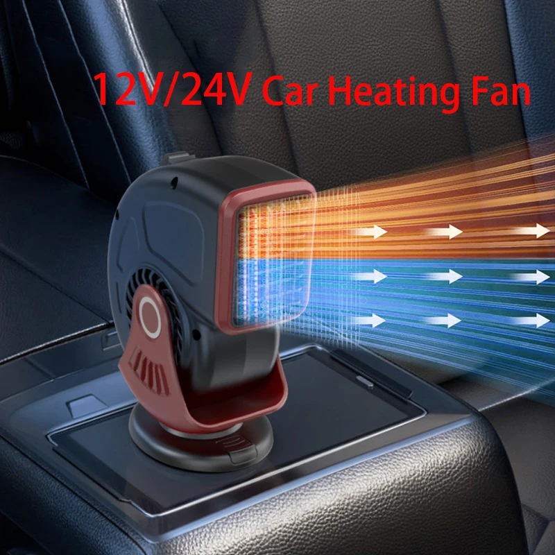 Car Heater Fan 12V/24V Mini Car Heater Defogging Defrost Heater Cold And Warm Dual Purpose Electric Heating Fan Car Universal