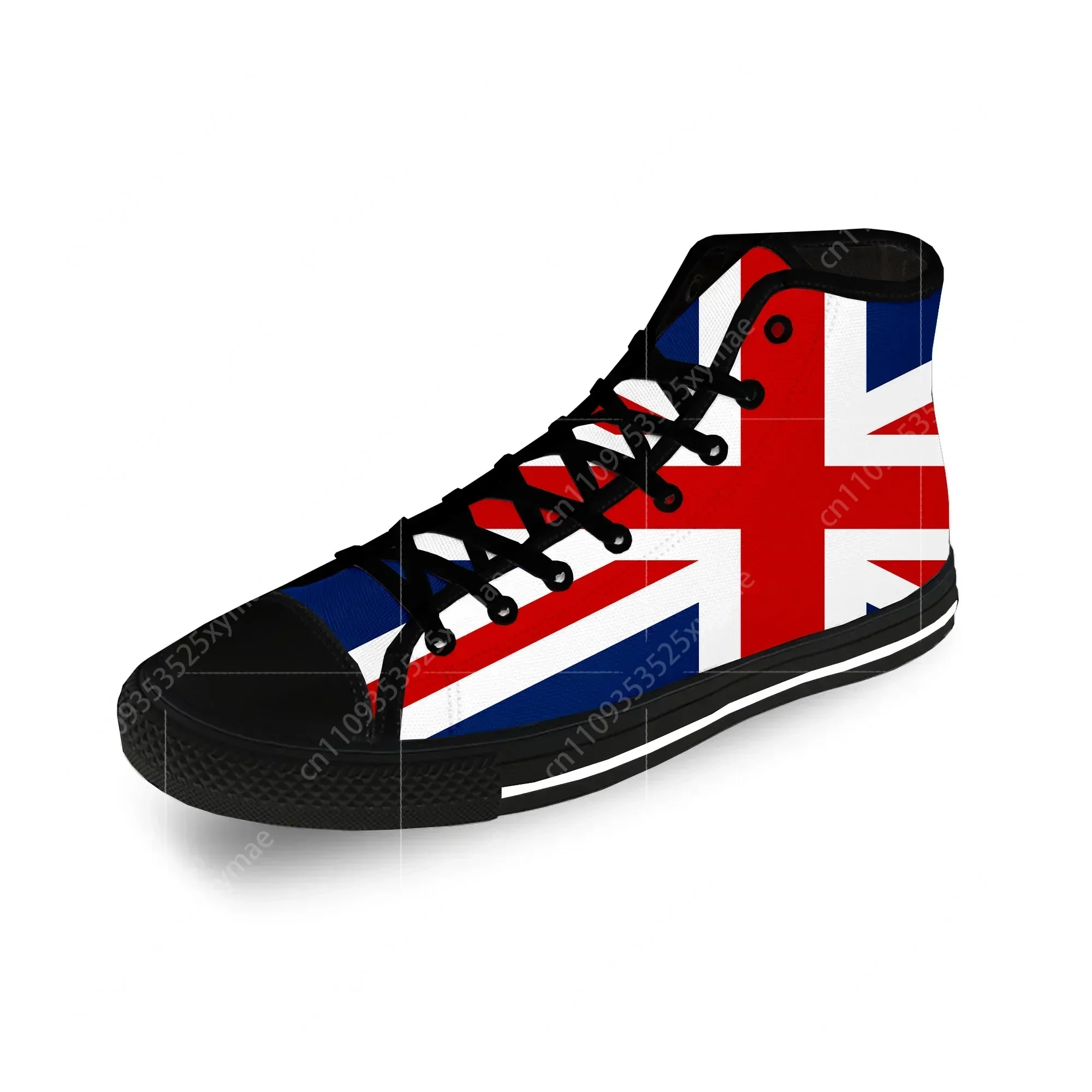 

Britain British UK Flag Union Jack Casual Cloth Fashion 3D Print High Top Canvas Shoes Men Women Lightweight Breathable Sneakers