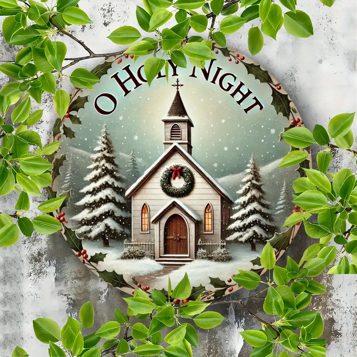 1pc Rustic Iron Christmas Sign 'O Holy Night' Themed Decor - Multipurpose, Door Mount for Home  Garage, Bar, Garden, Cafe
