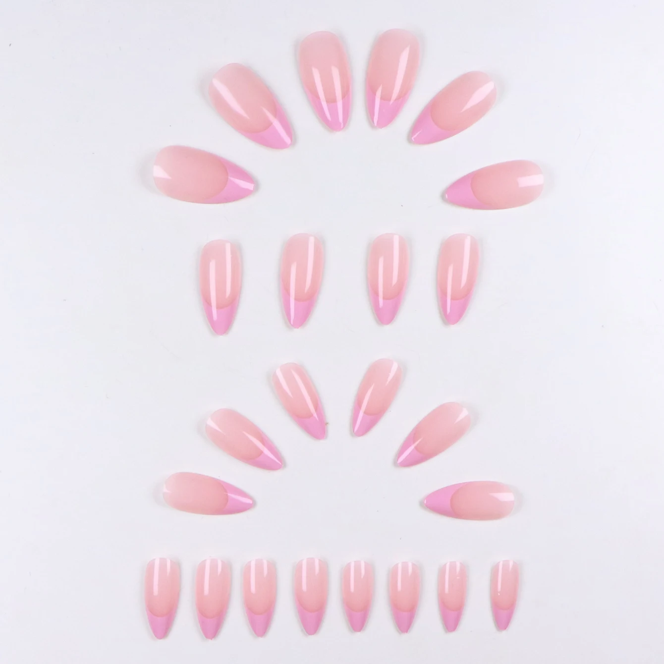 96 STKS Wit, Zwart, Roze, Rood Franse rand ontwerp Klassieke Pure Kleur Dagelijks Minimalistische Amandel Nagels Voor Meisje Moeder Vrouwen Gift