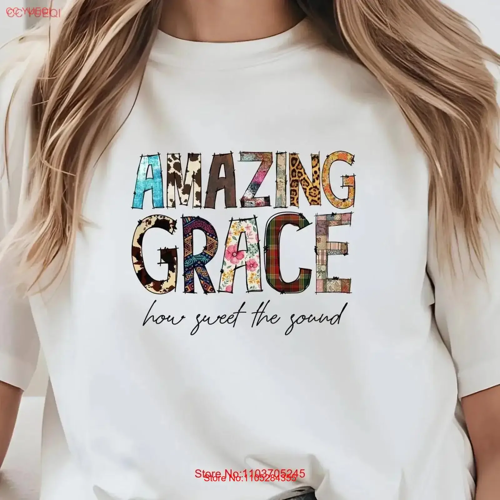 Amazing Grace How Sweet the Sound Christian Bella Canvas Crew Neck T Shirt DTF 50311 vintage Washed homme Breathable