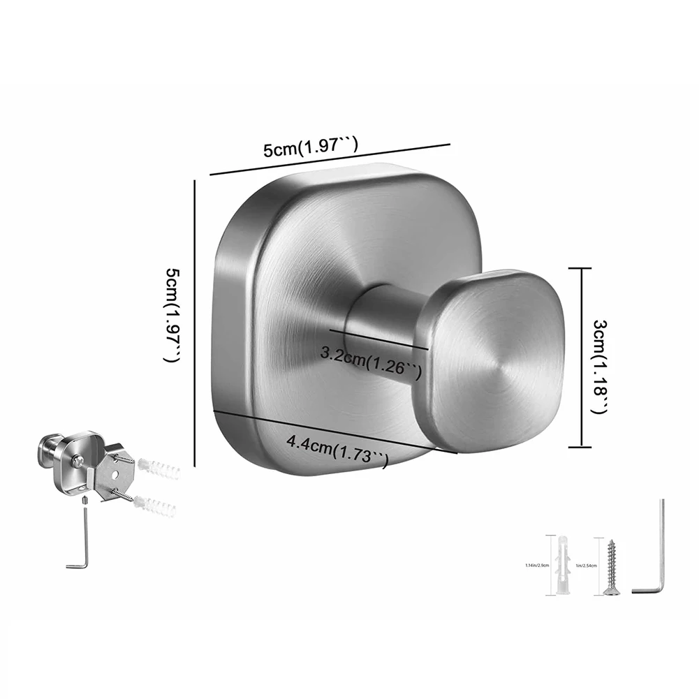 2 Pcs Stainless Steel Hook Providing A Practical Solution For Hanging For Use In Humid Environments Like Bathrooms