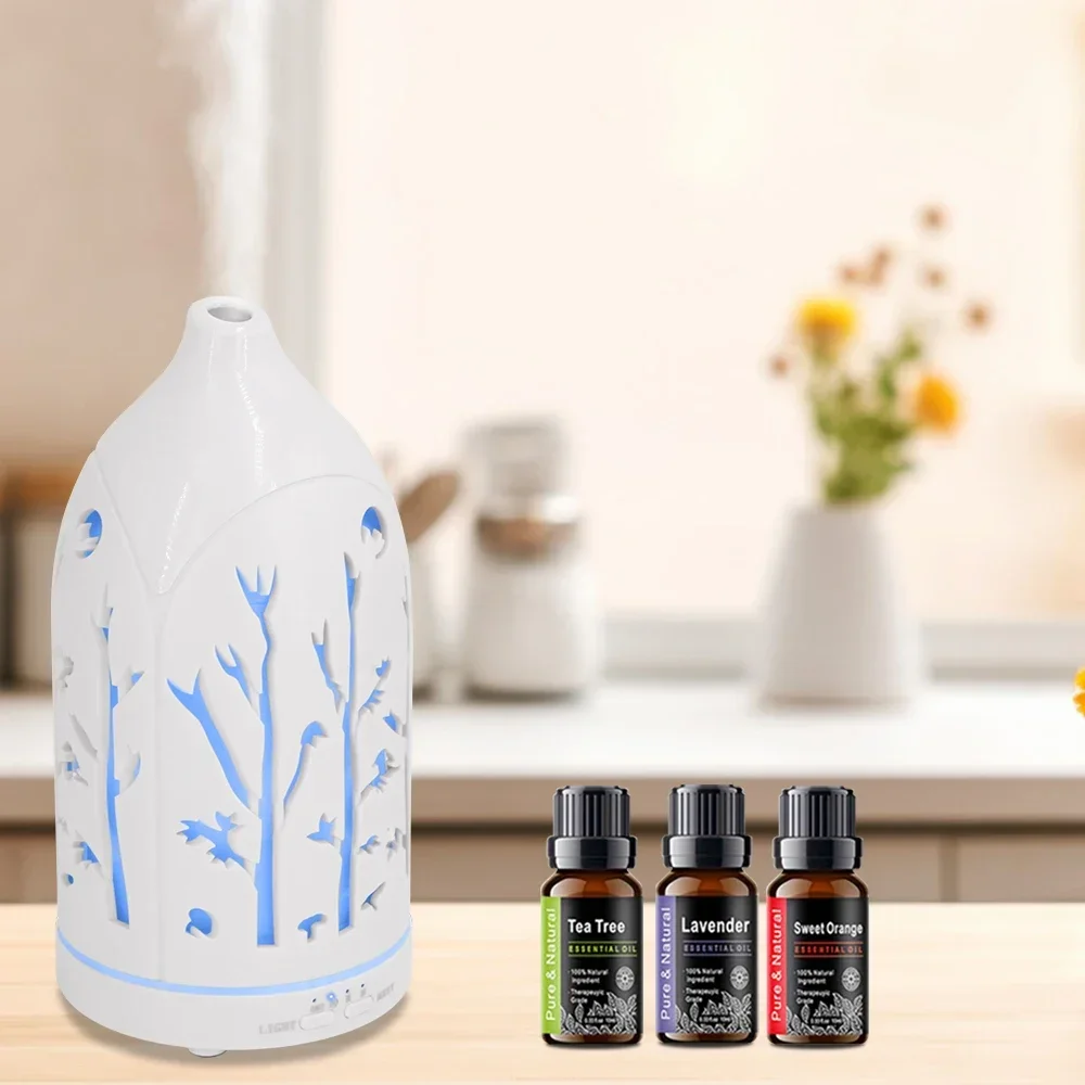 Ultrasonic Diffuser with 3 Essential Oils, Auto Shut Off & Whisper Quiet Operation Ideal for Office, Bedroom & Yoga
