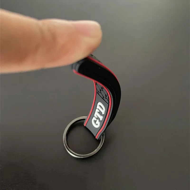 1Pcs GTD Keychain Keyring Soft Hand Car Logo Silicone Key Chain Ring Key Holder For VW GTD GTI GOLF 5 6 7 MK4 MK5 MK6 MK7