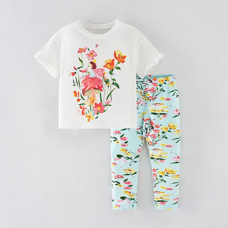 Baby Girl Clothes Sets 1-7Y Brand Quality 100% Cotton Bebe Girls Long Sleeve T-shirt Leggings 2pc Children Clothing Sets Outfits