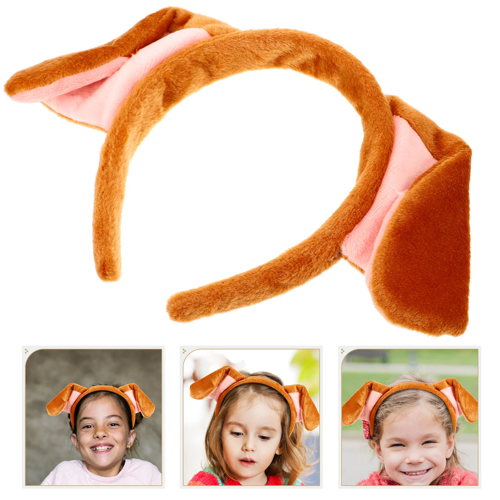 

Cartoon Dog Ears Headband Cloth Headdress Stretchy One Size Fits Most Kids Teens Adults Costume Props Premium