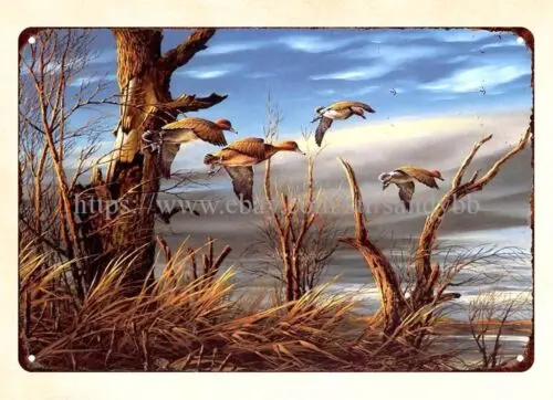 Bird duck MALLARDS wildlife art metal tin sign living room wall home kitchen