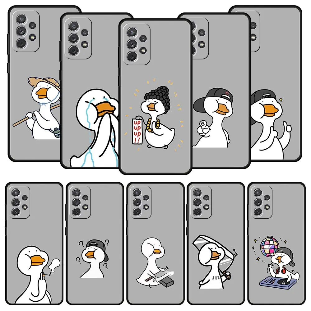 Funny Cute Duck Fashion Case for Samsung A57 A37 A51 A71 A21S A17 A11 A15 A25 A41 A23 A33 A53 A73 A07 A05S A13 A35 A55 5G Cover