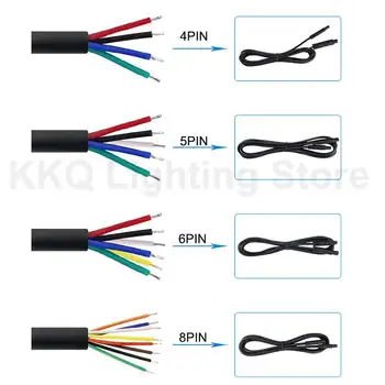 4pinový 5pinový 6pinový 8pinový konektor samec-samice prodlužovací kabel pro auto DVR kameru HD monitor zadní kamery vozidla kabel K5 8 nejlepší prodej Kabel pro zadní kameru, 8 pinů - №6